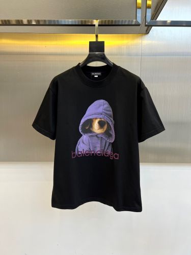 定番 ロゴプリント クルーネック 半袖Tシャツ バレンシアガ Tシャツ 偽物 ブラック