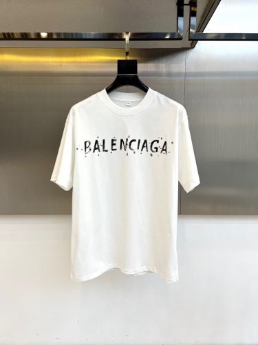 カジュアル プリント クルーネック 半袖Tシャツ バレンシアガ Tシャツ 偽物 ホワイト