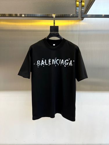 カジュアル プリント クルーネック 半袖Tシャツ バレンシアガ Tシャツ 偽物 ブラック