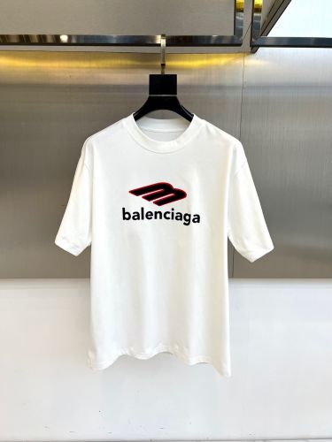 ベーシック ロゴプリント クルーネック バレンシアガ Tシャツ 偽物 コットン ホワイト