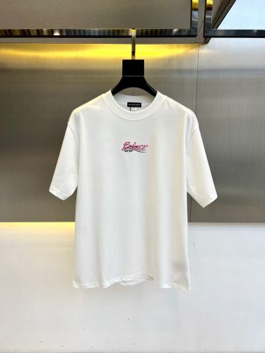 カジュアル ロゴプリント バレンシアガ Tシャツ 偽物 クルーネック コットン ホワイト