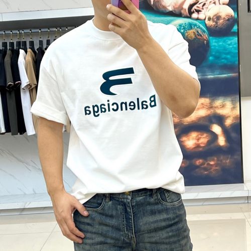 ベーシック ロゴ 半袖Tシャツ バレンシアガ Tシャツ 偽物 コットン ホワイト