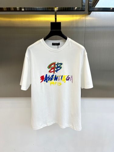 カジュアル ロゴTシャツ バレンシアガ Tシャツ 偽物 クルーネック ホワイト