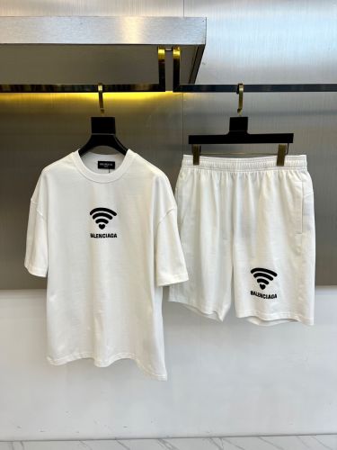 カジュアル 半袖Tシャツ＆ショートパンツ 上下セット バレンシアガ セットアップ 偽物 ホワイト