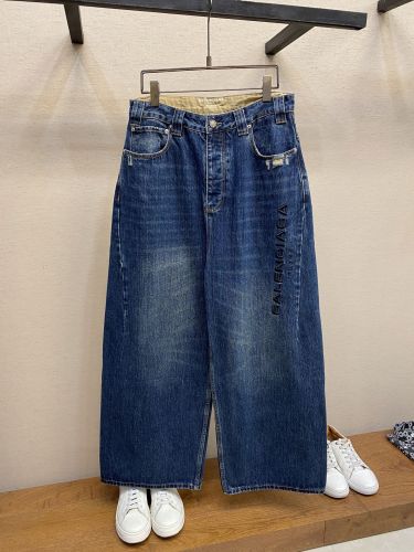 カジュアル ゆったり ロゴ刺繍 バレンシアガ ジーンズ コピー デニムパンツ