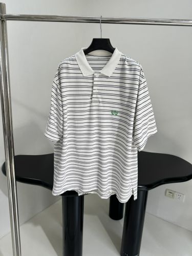 バレンシアガ Tシャツ コピー ユニセックス ローレル コットン ピケ ポロシャツ ホワイト