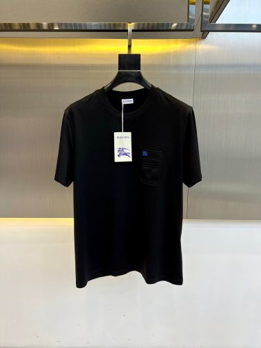シンプル 上品 クルーネック 半袖Tシャツ バーバリー Tシャツ 偽物 ブラック