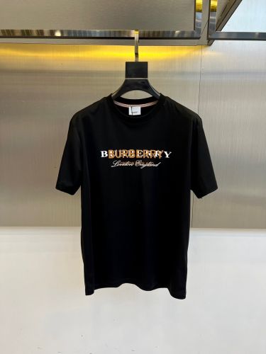 シンプル ロゴ入り 半袖Tシャツ バーバリー Tシャツ 偽物 クルーネック ブラック