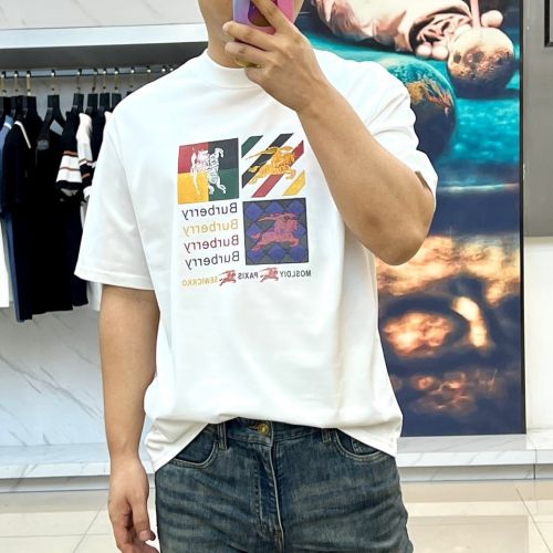 おしゃれ ロゴ入り 半袖Tシャツ バーバリー Tシャツ 偽物 クルーネック ホワイト