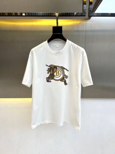 コットン ロゴ入り 半袖Tシャツ バーバリー Tシャツ 偽物 クルーネック ホワイト