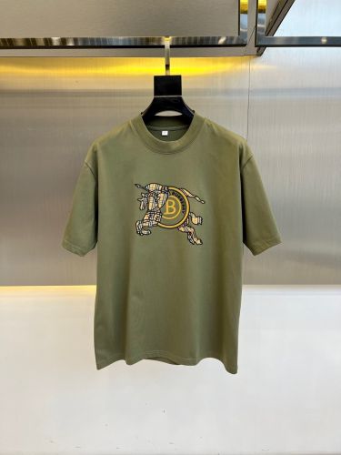 コットン ロゴ入り 半袖Tシャツ バーバリー Tシャツ 偽物 クルーネック グリーン
