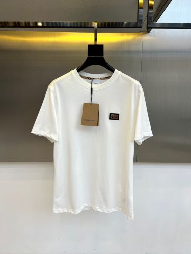 シンプル ロゴプレート コットン バーバリー Tシャツ 偽物 半袖Tシャツ ホワイト