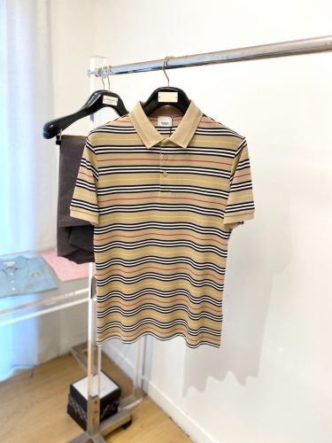 バーバリー Tシャツ 偽物 おしゃれ ボーダー ポロシャツ 半袖トップス