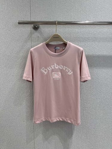 ゴシックロゴ コットンTシャツ バーバリー Tシャツ コピー クルーネック ピンク