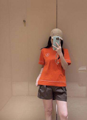 Bハート コットンTシャツ バーバリー Tシャツ コピー クルーネック レッド