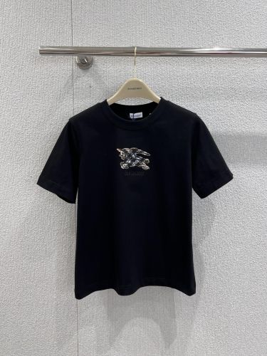 EKD チェック コットンTシャツ バーバリー Tシャツ コピー クルーネック ブラック