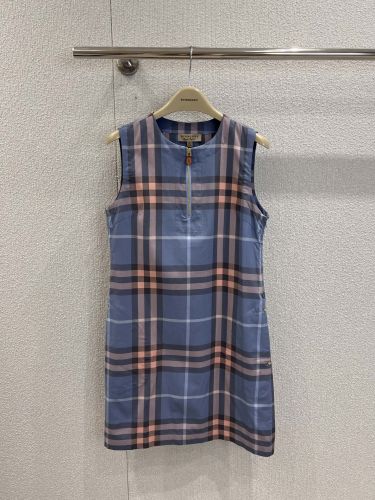 チェック柄 ノースリーブ ワンピース バーバリー ワンピース コピー パープル