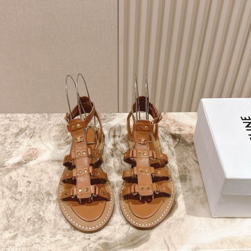 CELINE リンピア グラディエーター サンダル セリーヌ スーパーコピー ブラウン