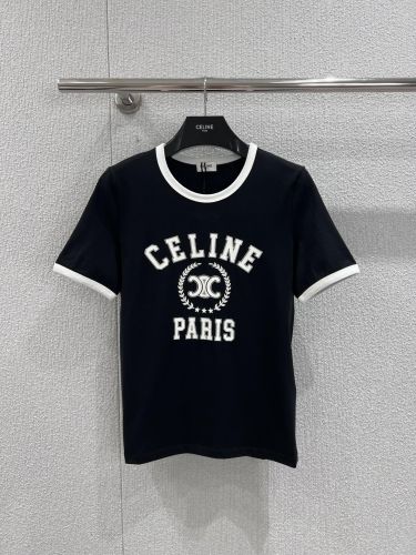 カジュアル ロゴプリント 半袖Tシャツ セリーヌ Tシャツ コピー ブラック
