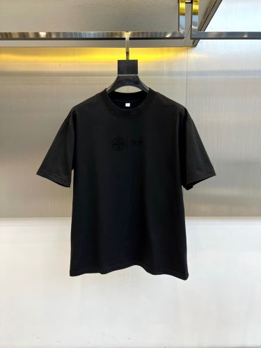 シンプル ロゴプリント コットン 半袖Tシャツ クリスチャン・ディオール Tシャツ 偽物 ブラック