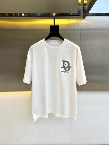 目を引く ロゴ刺繍 クリスチャン・ディオール Tシャツ 偽物 クルーネック ホワイト