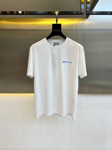 洗練された 上品 ロゴ刺繍 クルーネック クリスチャン・ディオール Tシャツ 偽物 ホワイト