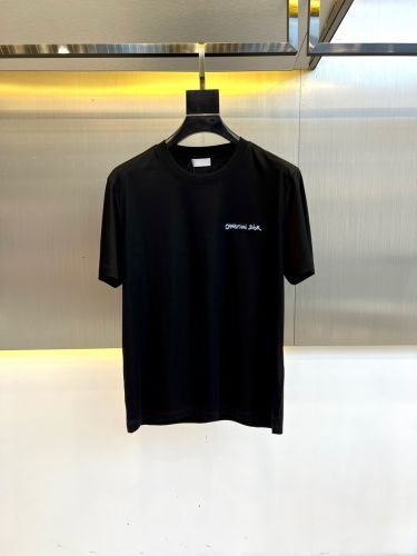 洗練された 上品 ロゴ刺繍 クルーネック クリスチャン・ディオール Tシャツ 偽物 ブラック