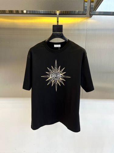 シンプル ロゴ クルーネック 半袖Tシャツ クリスチャン・ディオール Tシャツ 偽物 ブラック