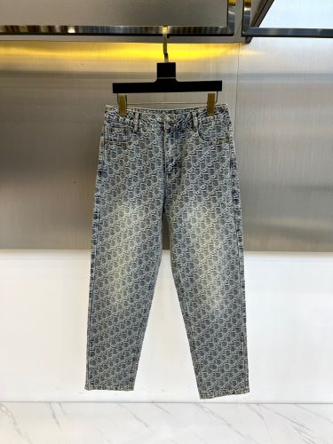 上品 総柄 デニムパンツ クリスチャン・ディオール ジーンズ 偽物 メンズ