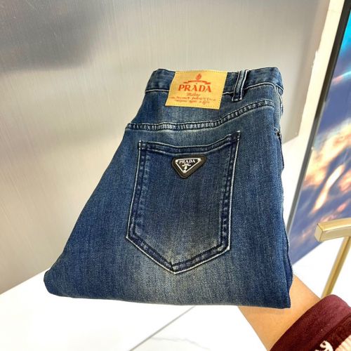 シンプル 合わせやすい メンズ デニムパンツ プラダ ジーンズ 偽物 