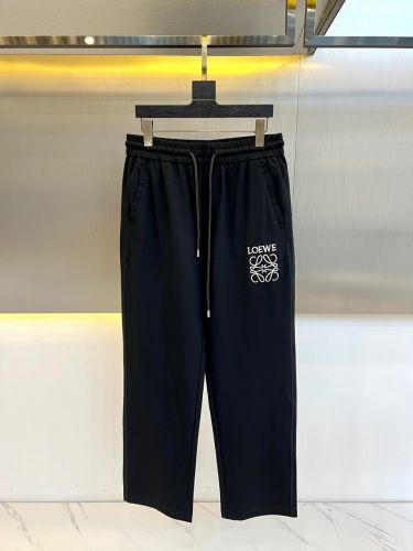カジュアル ロゴ刺繍 ゆったり スウェットパンツ ロエベ パンツ 偽物 ブラック