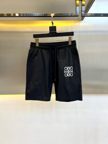 シンプル ロゴ入り ショートパンツ ロエベ パンツ 偽物 メンズ ブラック