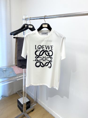 ロエベ Tシャツ 偽物 定番 ロゴ入り 半袖Tシャツ クルーネック ホワイト