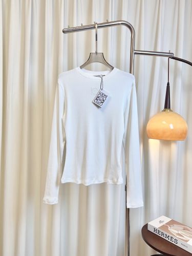アナグラム リブ 長袖Tシャツ ロエベ Tシャツ 偽物 合わせやすい ホワイト