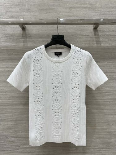 シンプル 合わせやすい シャネル ニット コピー 半袖ニット ホワイト