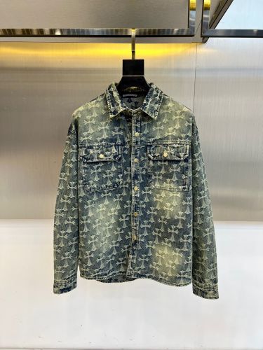カジュアル ロゴ総柄 長袖 デニムシャツ クロムハーツ シャツ 偽物 