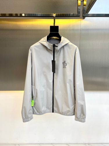 シンプル スタイリッシュ モンクレール ジャケット 偽物 フード付き ブルゾン グレー