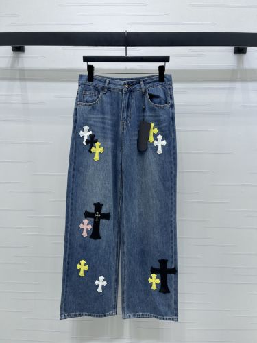 カジュアル クロスパッチ デニムパンツ クロムハーツ ジーンズ 偽物