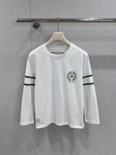 ストリート カジュアル ロゴ 長袖Tシャツ クロムハーツ Tシャツ 偽物 ホワイト