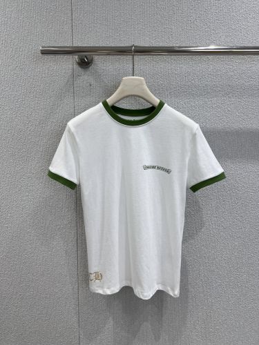 カジュアル ロゴプリント 半袖Tシャツ クロムハーツ Tシャツ 偽物 コットン ホワイト