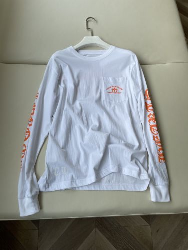 ストリート ロゴプリント 長袖Tシャツ クロムハーツ Tシャツ 偽物 ホワイト