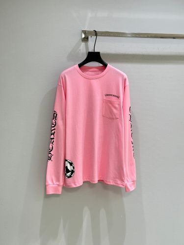 カジュアル コットン プリント 長袖Tシャツ クロムハーツ Tシャツ 偽物