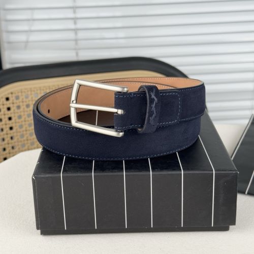 シンプル 上品 スエードベルト エルメネジルド・ゼニア ベルト コピー ネイビー