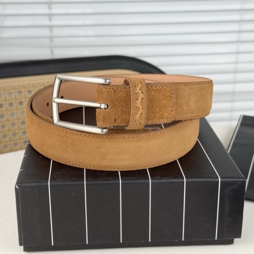 シンプル 上品 スエードベルト エルメネジルド・ゼニア ベルト コピー ブラウン