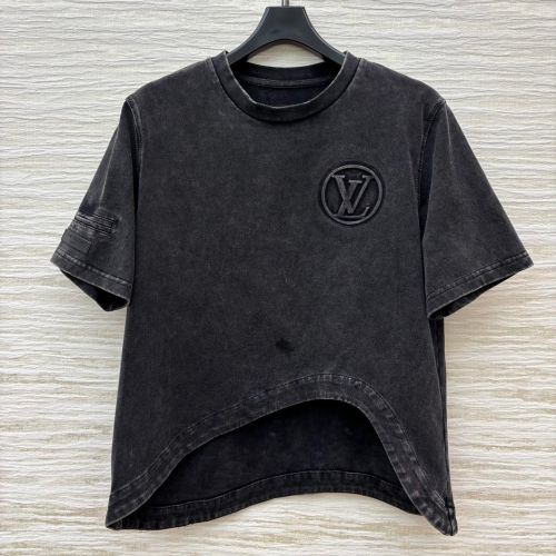 洗練された カジュアル カーブヘム Tシャツ ルイヴィトン スーパーコピー コットン