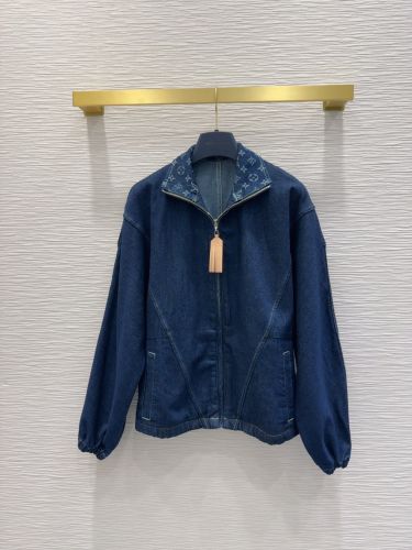 カジュアル デニム ジップアップジャケット ルイヴィトン ジャケット コピー レディース