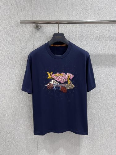 ユニセックス エンブロイダリーTシャツ ルイヴィトン Tシャツ コピー コットン