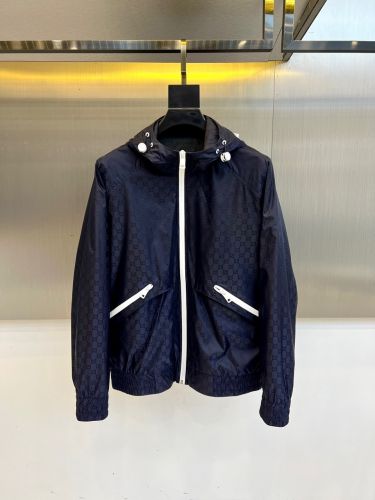 上品 カジュアル GG フード付きジャケット グッチ ジャケット コピー ネイビー 