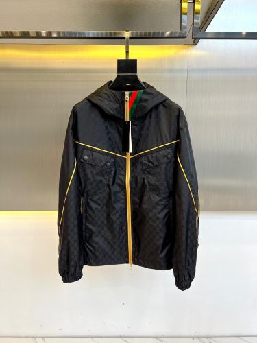上品 カジュアル グッチ ジャケット コピー GG フード付き ブルゾン ブラック