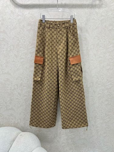 カジュアル GGロゴ カーゴパンツ グッチ パンツ コピー ズボン ベージュ